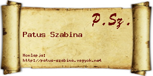 Patus Szabina névjegykártya